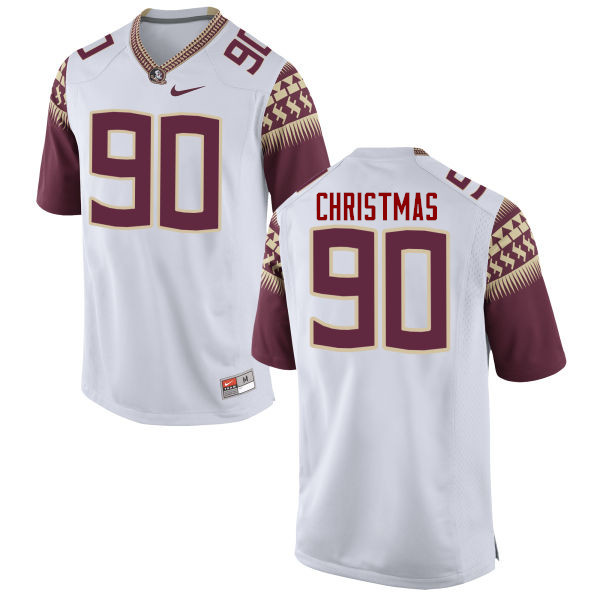 Men #90 Demarcus Christmas Florida State Seminoles College Football Jerseys-White - Click Image to Close